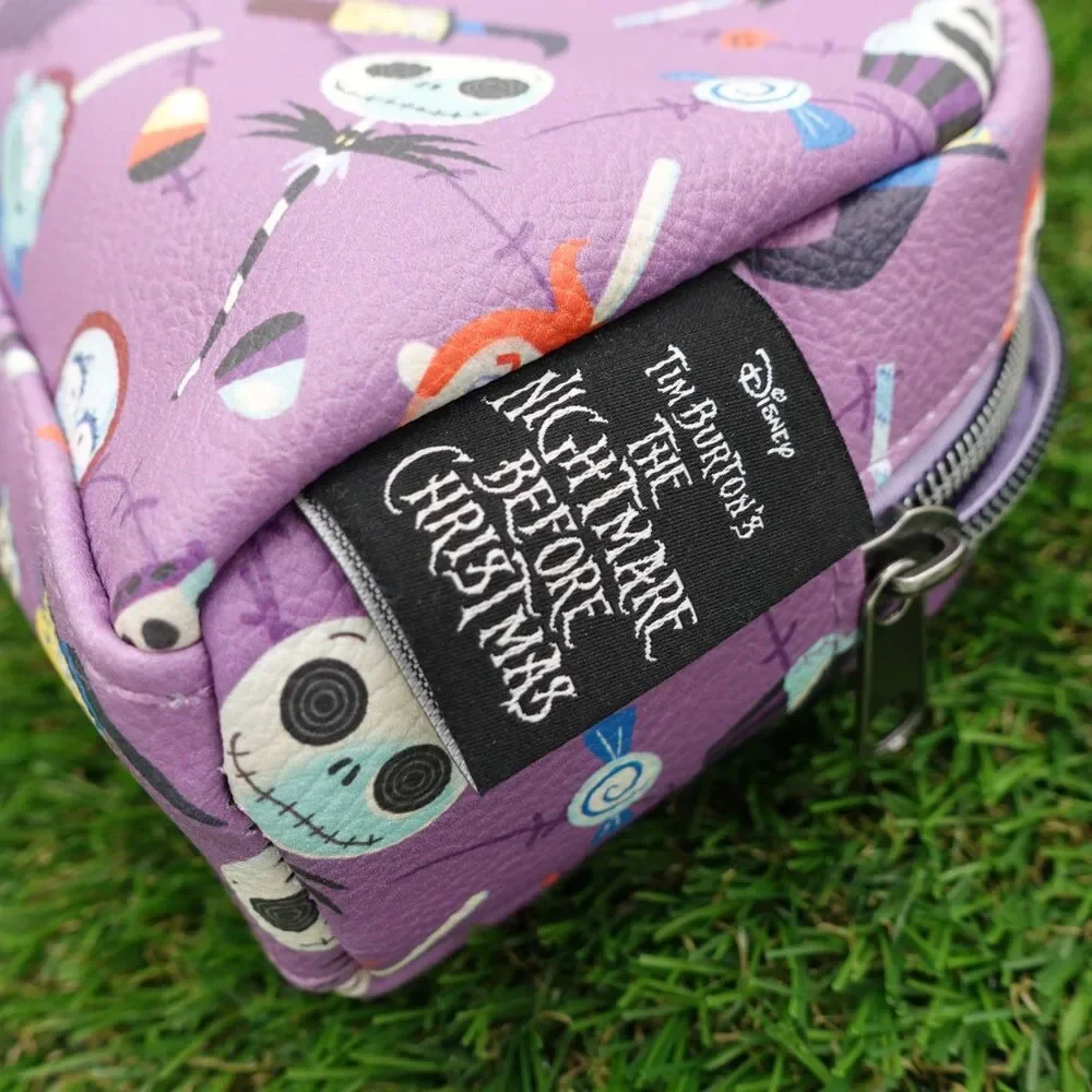 Loungefly Disney Nightmare Before Christmas Purple Candy Character Makeup Bag